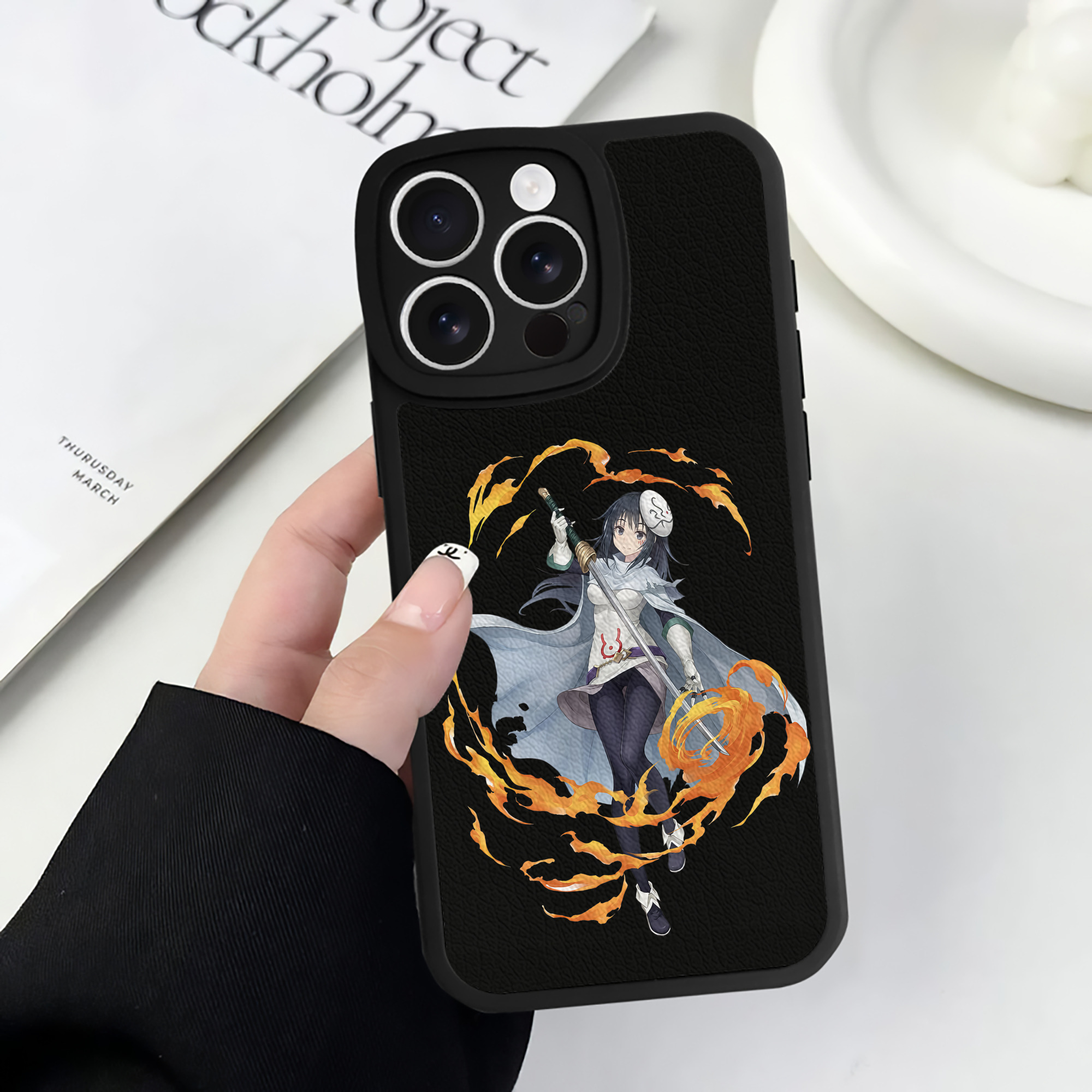 （画像用） 転スラ Regarding Reincarnated to Slime 【iPhone 16シリーズ対応】シリコンスマホケース（レザー調） 材質：シリコン